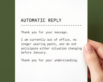 Out of Office No Pants Coworker Christmas Card