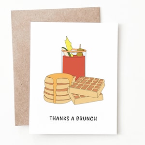 Carte de remerciement brunch drôle, cadeau de remerciement brunch pour lui ou elle