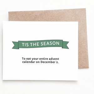 Carte de Noël drôle de calendrier de l'Avent, cadeau de Noël de vacances de chocolat pour lui ou elle