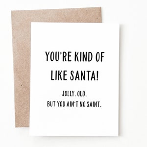 Carte de Noël drôle de père Noël, cadeau de Noël pour lui ou elle