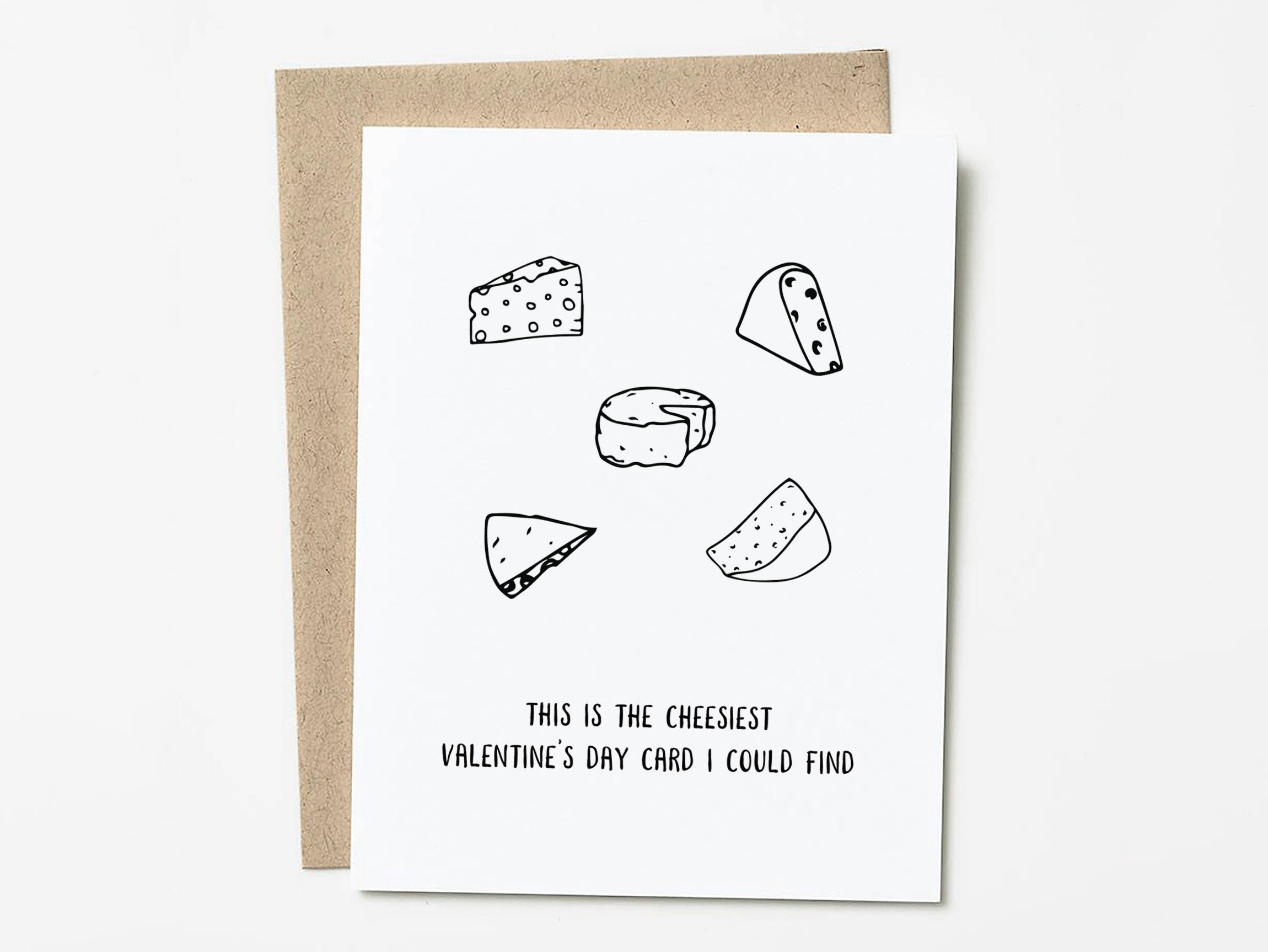 Funny Cheese Valentine's Day Card Cheesy Valentine's Etsy
