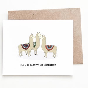 Carte d'anniversaire drôle de lama, cadeau d'anniversaire de lama