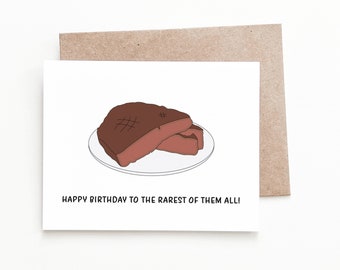 Steak Birthday Card - Etsy
