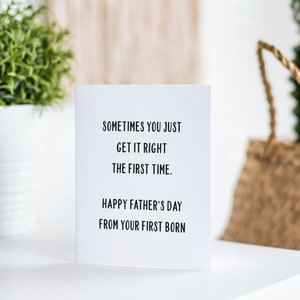 Funny Fathers Day Card, Oldest First Child Card for Dad image 3