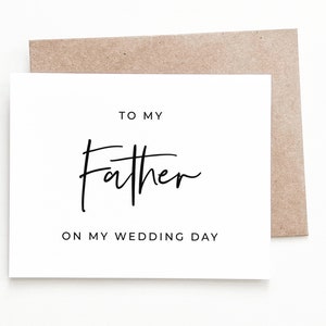 Carte de mariage au père, carte de mariage de la mariée ou du marié