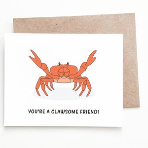 Carte de crabe drôle pour un ami, cadeau mignon pour un ami