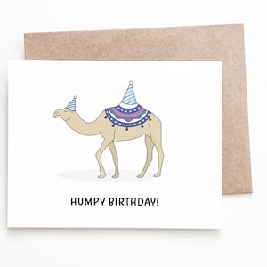 Cartão de aniversário engraçado de camelo, presente de aniversário de camelo para ele ou ela