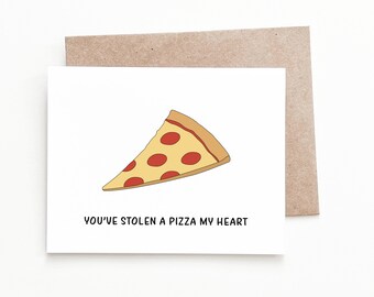 Funny Pizza Anniversary Card, Pizza Anniversary Gift for Boyfriend or Girlfriend