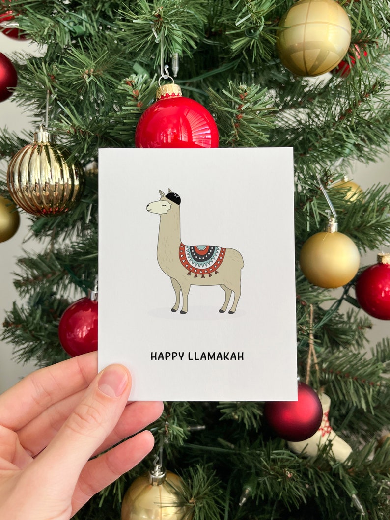 Funny Hanukkah Card, Llama Hanukkah Gift Card image 2