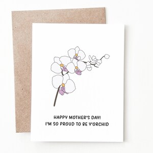 Carte drôle de fête des mères, carte d'orchidée pour maman