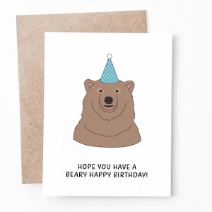 Carte d'anniversaire drôle d'ours, cadeau d'anniversaire pour lui ou elle