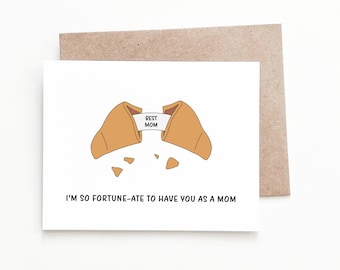 Funny Mothers Day Card, Fortune Cookie Card for Mom