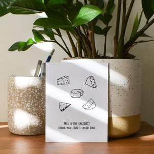 Funny Cheese Thank You Card, Cheesy Thank You Gift for Him or Her ...