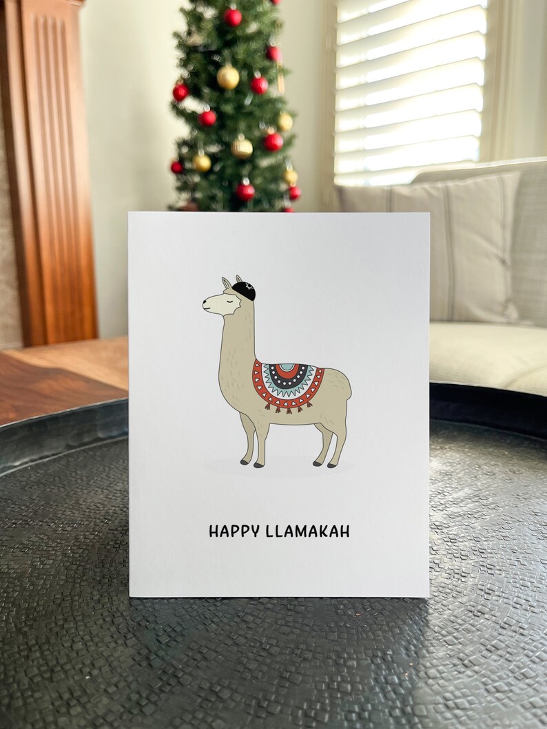 Funny Hanukkah Card, Llama Hanukkah Gift Card image 3