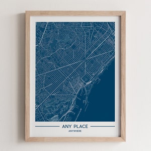 Art mural avec impression d'affiches de carte personnalisée, cadeau personnalisé moderne pour la maison et le bureau
