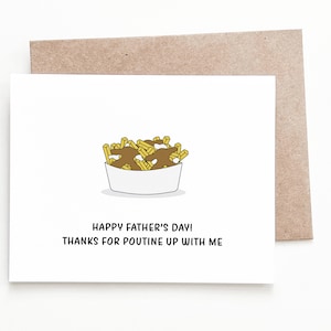 Carte de fête des pères amusante, cadeau poutine pour papa
