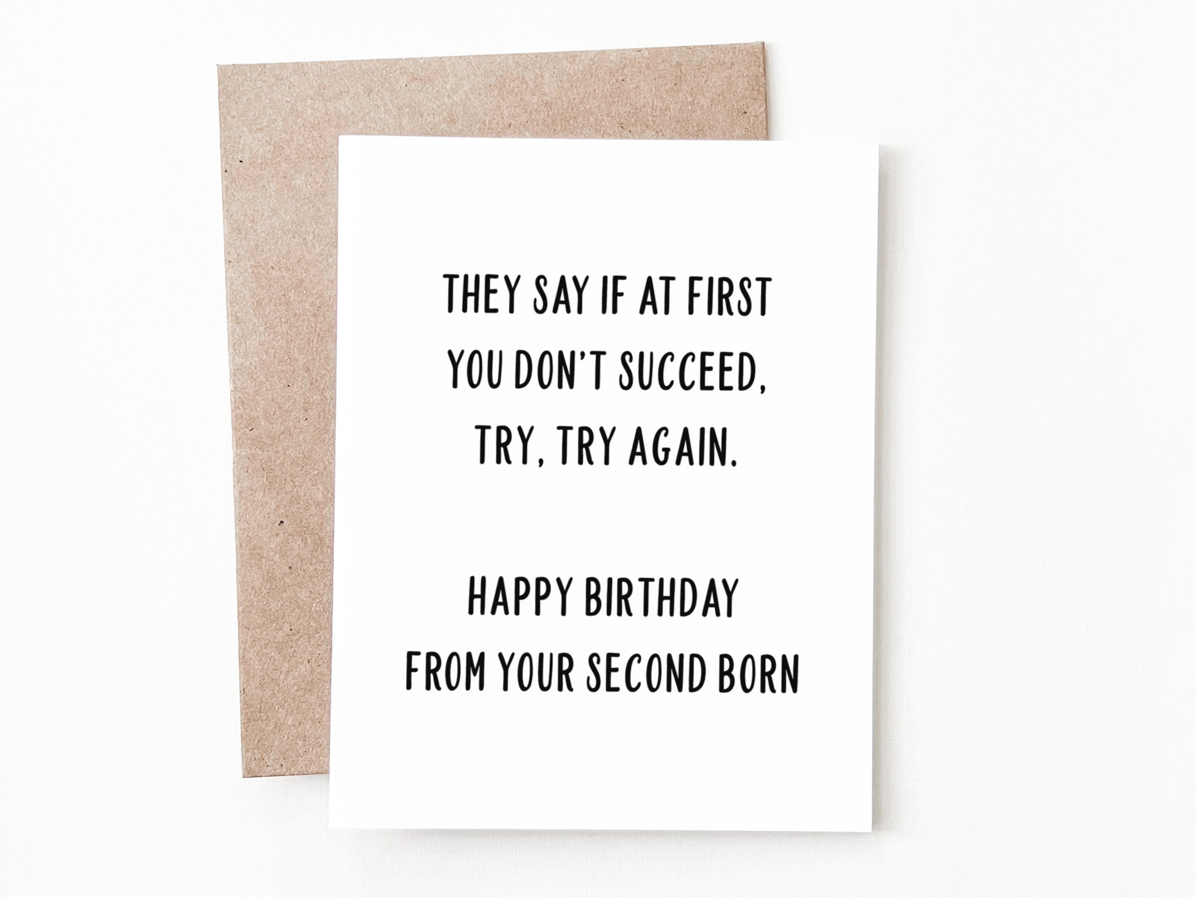 Funny Middle Child Birthday Card, Middle Child Birthday Gift for Mom or Dad