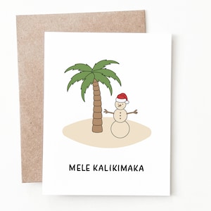 Carte de Noël tropicale drôle, cadeau de Noël de vacances Mele Kalikimaka pour lui ou elle
