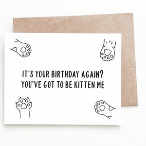 Carte d'anniversaire drôle de chat, cadeau d'anniversaire d'amant de chat pour lui ou elle