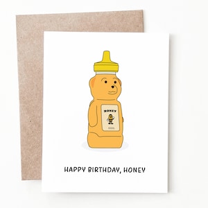 Carte d'anniversaire drôle de miel, cadeau d'anniversaire mignon pour lui ou elle