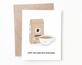 Java Nice Birthday Coffee Lover Birthday Card