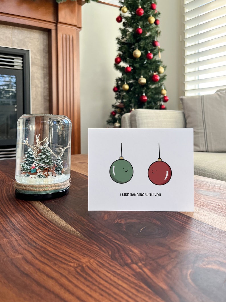 Funny Christmas Card, Christmas Ornament Pun Holiday Card image 6