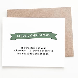 Carte de Noël amusante, cadeau de Noël vintage sapin de Noël