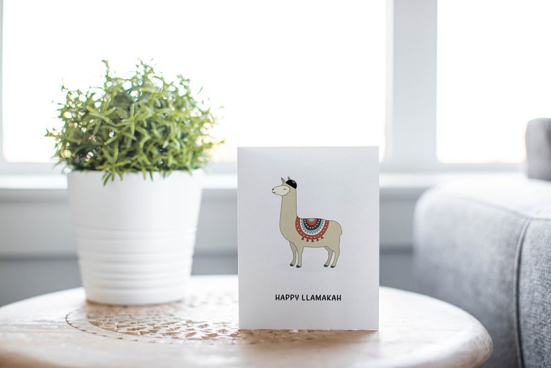 Funny Hanukkah Card, Llama Hanukkah Gift Card image 10