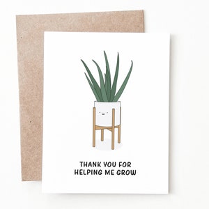 Funny Thank You Card for Plant Lover, Botanical Teacher Appreciation Gift image 1