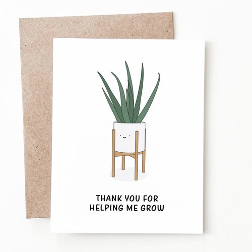 Funny Thank You Card for Plant Lover Botanical Teacher - Etsy Funny Thank You Card for Plant Lover Botanical Teacher - Etsy