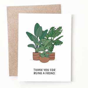 Cartão de agradecimento de planta engraçado, presente de agradecimento de planta para ele ou ela