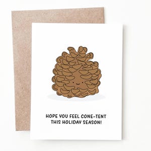 Carte de Noël drôle de pomme de pin, cadeau de Noël fait main drôle pour lui ou elle