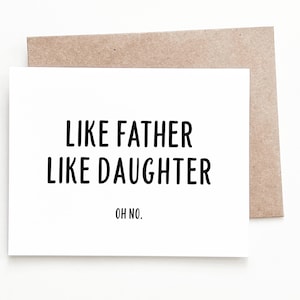 Carte drôle de fête des pères pour papa, cadeau père fille pour papa