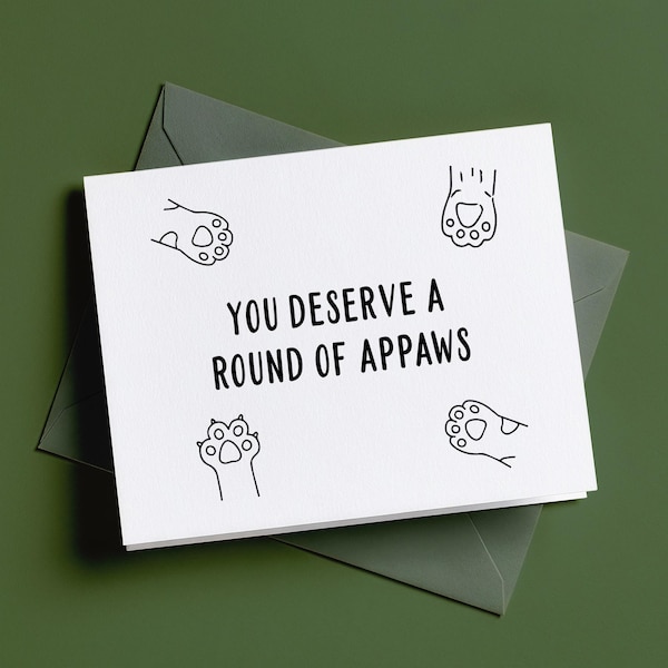 Cat A Round of Applause Congratulations Greeting Card