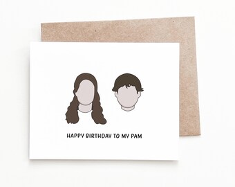 The Office Birthday Card, Jim and Pam Birthday Gift for Girlfriend or Wife