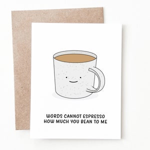 Carte d'anniversaire de café drôle, cadeau d'anniversaire de café au lait pour lui ou elle