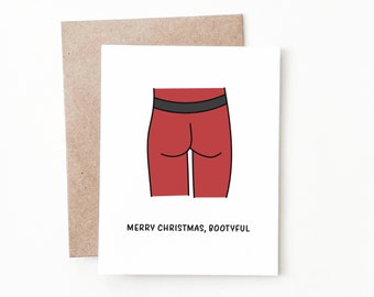 Funny Christmas Card, Naughty Christmas Holiday Card for Him or Her