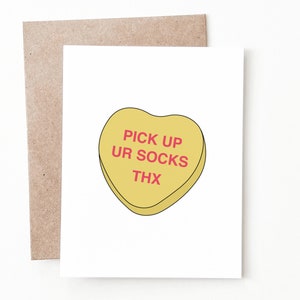 Funny Candy Heart Valentines Day Card, Candy Heart Valentines Gift