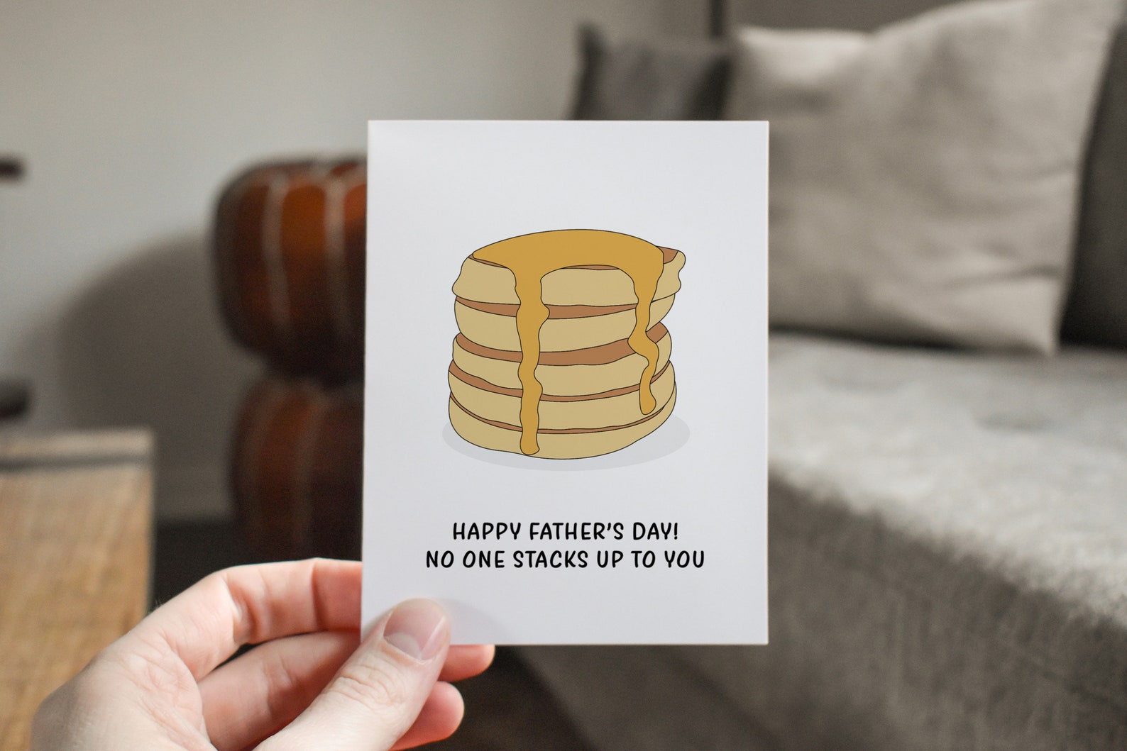 Funny Fathers Day Card Pancake Gift For Dad Etsy