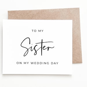 Carte de mariage à une soeur, carte de mariage de la mariée ou du marié