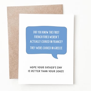 Carte de fête des pères drôle, cadeau de blague de papa pour papa