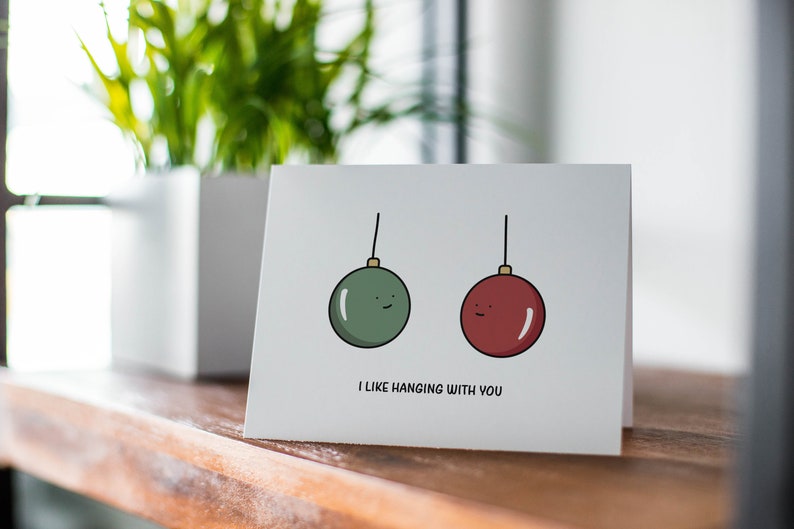 Funny Christmas Card, Christmas Ornament Pun Holiday Card image 9