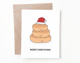 Merry Everything Bagel Christmas Card