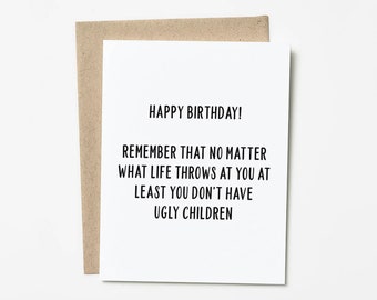 Ugly Birthday Card | Etsy