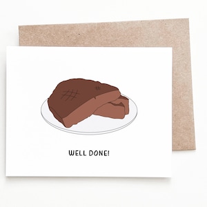 Carte de remise des diplômes de steak drôle, cadeau de remise des diplômes pour lui ou elle