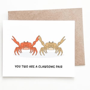 Carte de mariage drôle de crabe, cadeau de mariage mignon pour les jeunes mariés