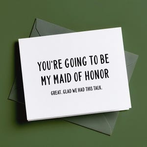 Be My Maid of Honor Proposal Wedding Card