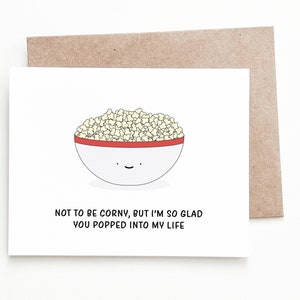 Funny Popcorn Anniversary Card, Popcorn Anniversary Gift for Boyfriend or Girlfriend