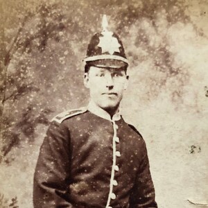 A Policeman. A Carte de Visite. By Alfred Darby of Smallgate Street, Beccles in Suffolk. Late 19th Century. Size: 6.3 x 10.5 cms.