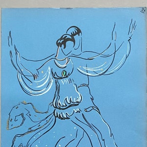 Portafolio ‘Imágenes de Danza’. 20 pinturas originales de bailarines de Pierre Thiriot. Texto pintado a mano por Jeanne Ronsay 1938. 42,5 x 34,5 cms.